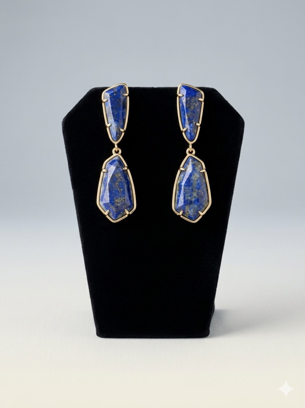 Kendra Scott Blue Lapis Antique Brass Earrings 2498